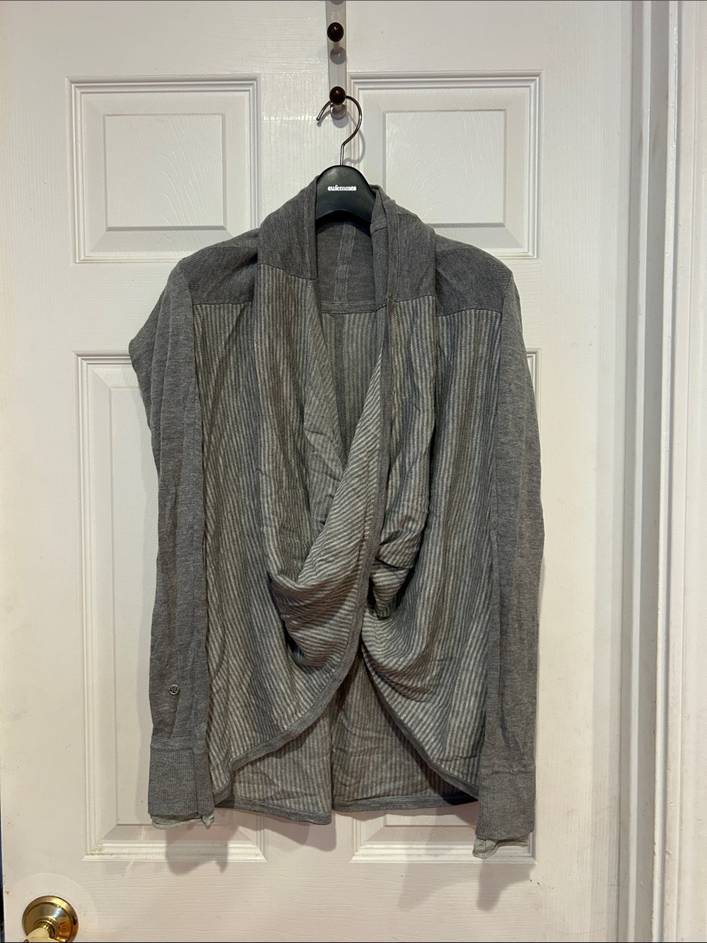 lululemon athletica Gray Open-Front Draped Cardigan